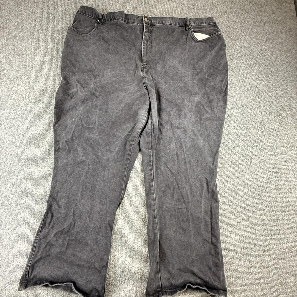 Jessie Jeans Womens 34W Charcoal Gray Relaxed Straight Stretch Denim Pants
